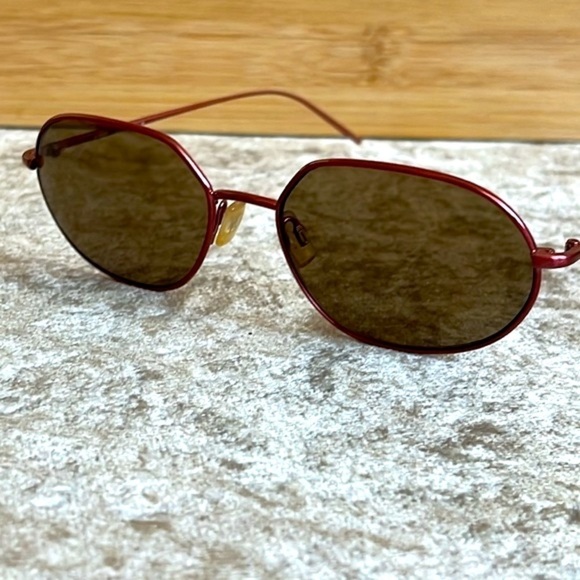 Fendi Retro Pink Metal Wire Frame Sunglasses Round Geometric Lightweight Shades